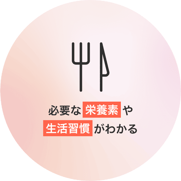 必要な栄養素や生活習慣がわかる